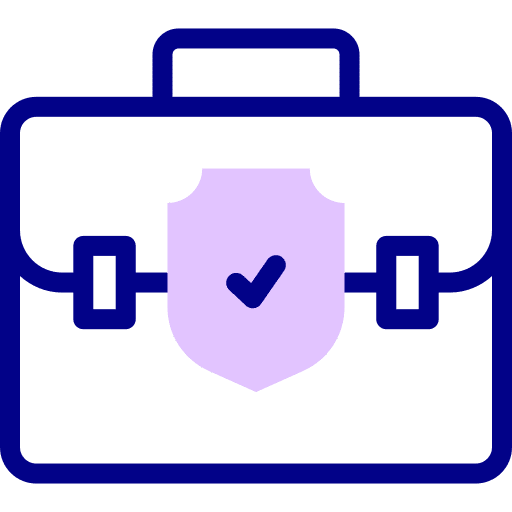 Shield insurance security suitcase icon Shield insurance security suitcase icon