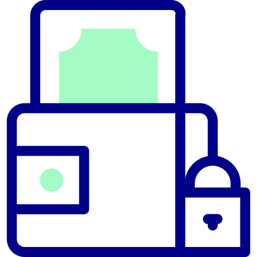 Wallet online safety protection icon Wallet online safety protection icon