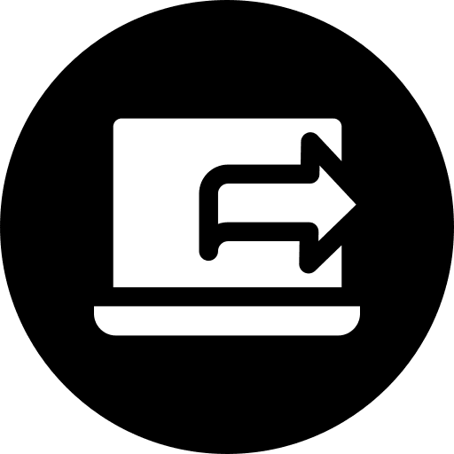 Laptop communications logout right arrow icon