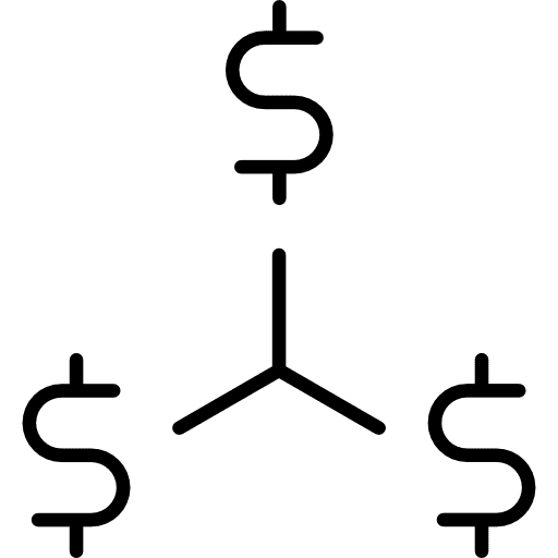 Dollar symbol network connection dollar symbol icon