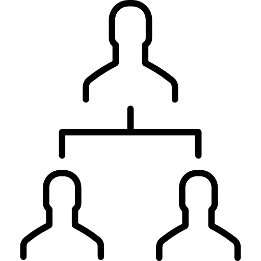 Hierarchical structure people networking supervise icon