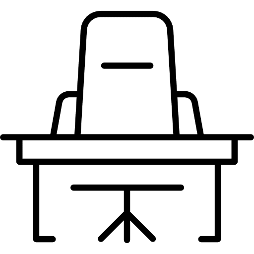 Desk furniture office furniture and household icon