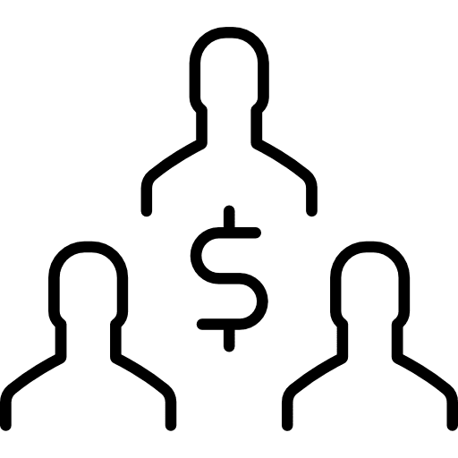 Team users members dollar symbol icon