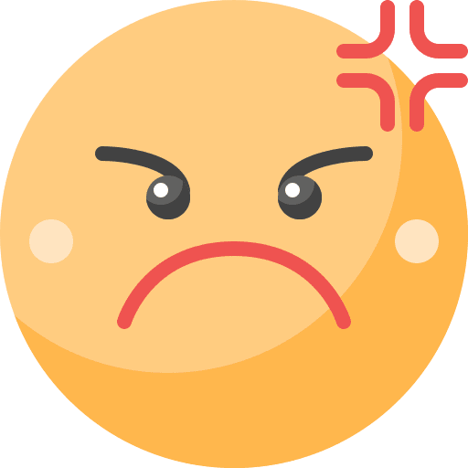 Angry aggresive smiley emotion icon