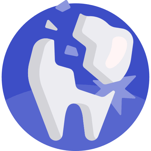 Broken tooth dentist broken medical icon