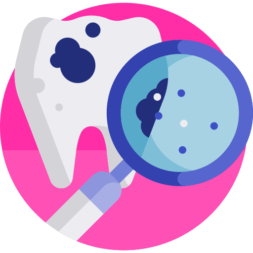 Caries healthcare and medical caries loupe icon