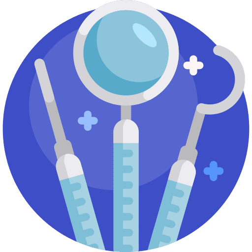 Dentist tools dental care tooth healthcare and medical icon