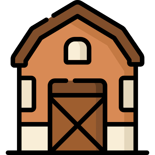 Barn farm house buildings granary icon