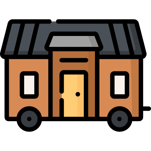 Tiny house caravan trip wheels icon Tiny house caravan trip wheels icon