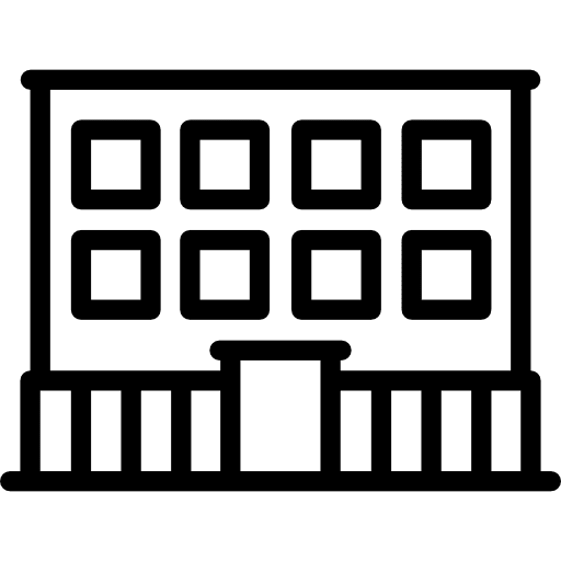 School building student housing constructions study icon