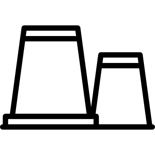 Nuclear plant chimneys building power industrial icon Nuclear plant chimneys building power industrial icon