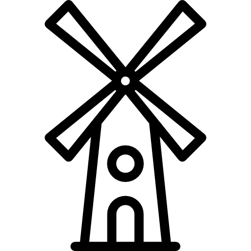 Small wind mill  buildings building farm icon Small wind mill  buildings building farm icon