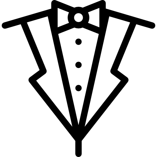 Suit and bow tie wedding fashion clothing icon