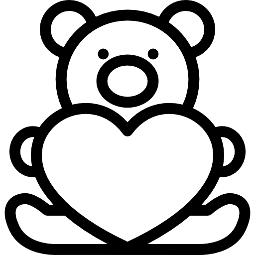 Teddy bear with heart stuffed love animals icon Teddy bear with heart stuffed love animals icon