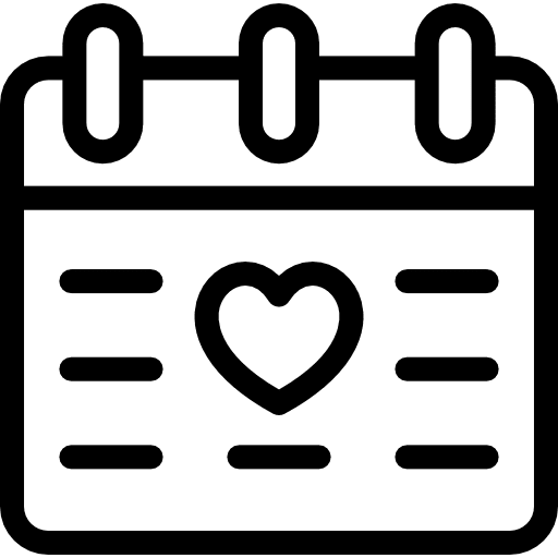 Wedding day interface weekly calendar monthly calendar icon