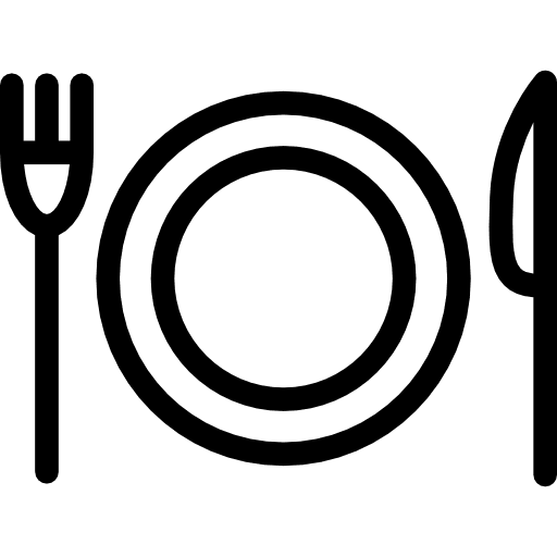 Wedding dinner knife dish food icon