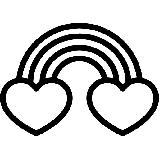 Lovely rainbow heart romantic loving icon Lovely rainbow heart romantic loving icon