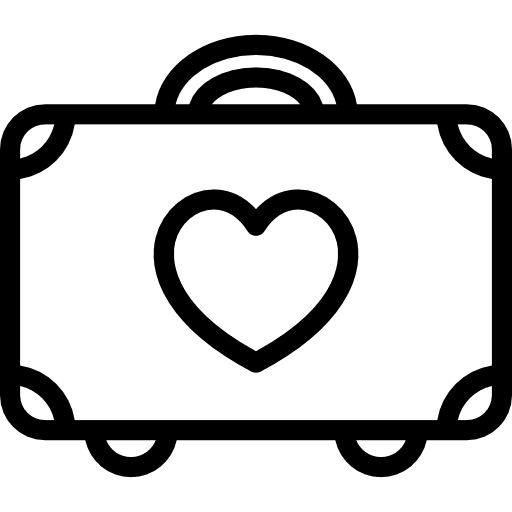 Honeymoon luggage baggage briefcase suitcase icon Honeymoon luggage baggage briefcase suitcase icon