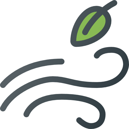 Wind blowing leaf windy icon