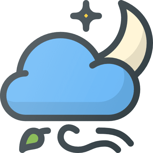Windy night weather elements icon Windy night weather elements icon