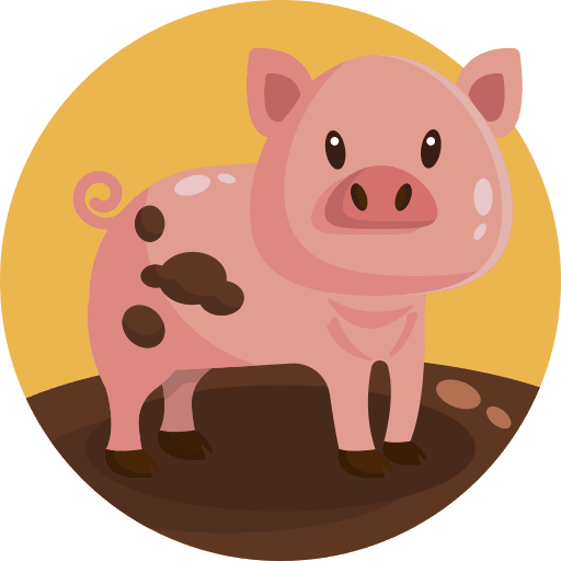 Pig gardening zoo animal icon