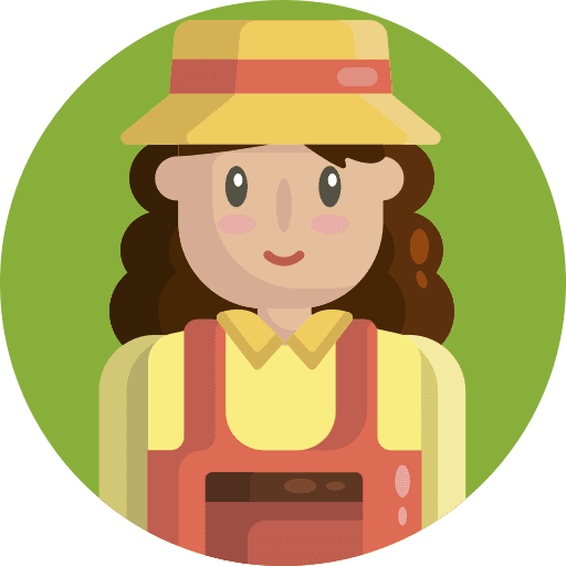 Farmer farming gardening female icon Farmer farming gardening female icon