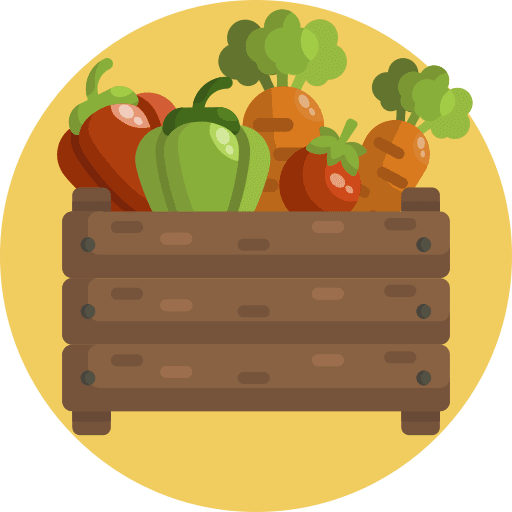 Vegetables vegan box harvest icon Vegetables vegan box harvest icon