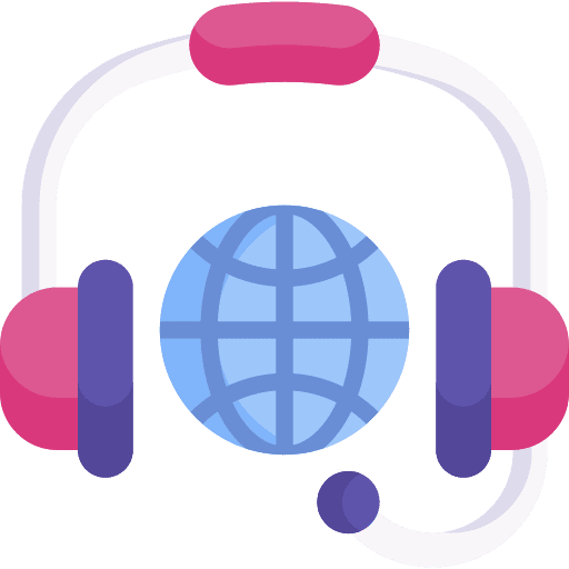 Headset communications call center agent headset icon Headset communications call center agent headset icon