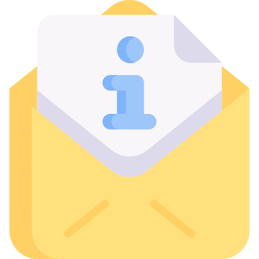 Mail communications info message icon Mail communications info message icon