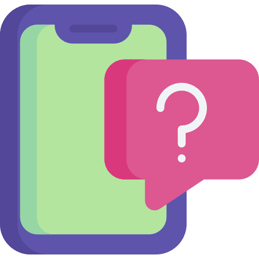 Question mark smartphone speech bubble information icon Question mark smartphone speech bubble information icon