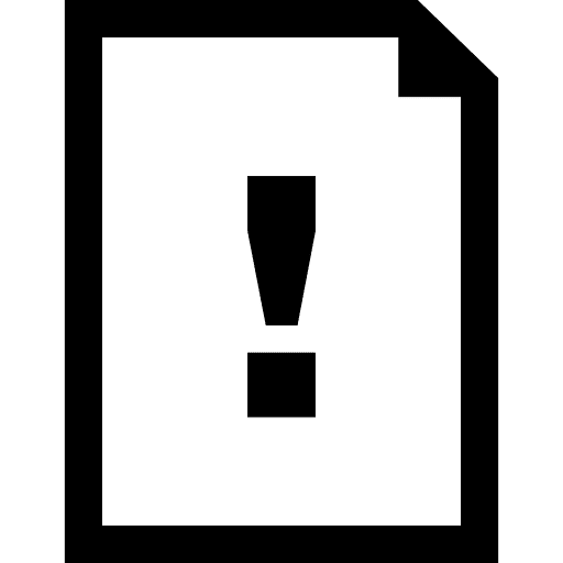 Argument document symbol of a paper sheet with an exclamation sign sign exclamation symbol icon