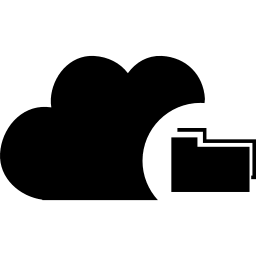 Cloud data interface symbol with small folder symbols folder interface icon