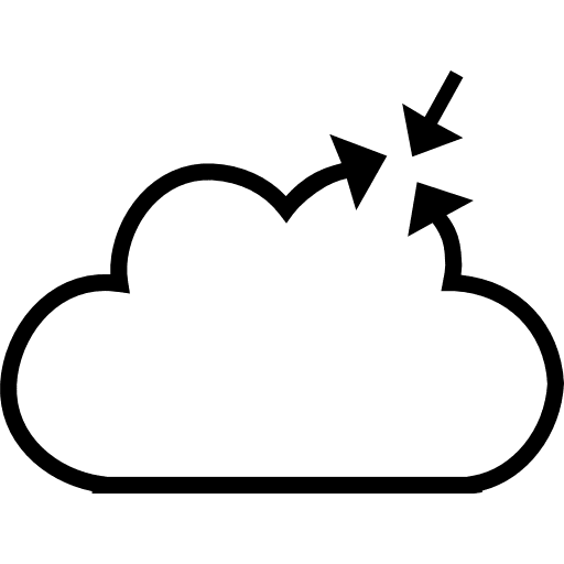 Cloud with an arrow pointing in direction symbol arrow icon
