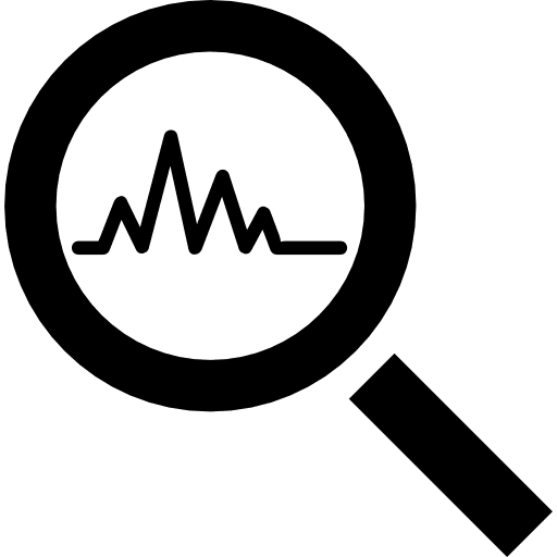 Search in a chart or for a chart interface symbol search symbol line graphic icon