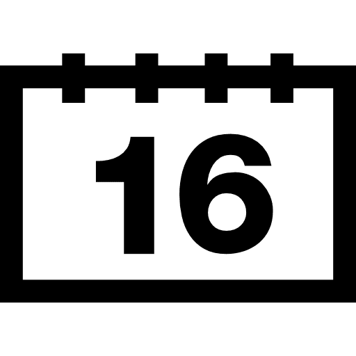 Calendar page on day 16 days day daily calendar icon