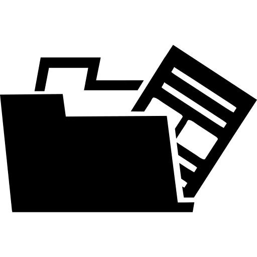 Data interface symbol of a file in a folder symbols file folder icon