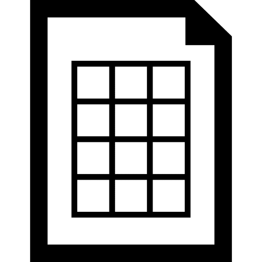 Document with table interface table document icon