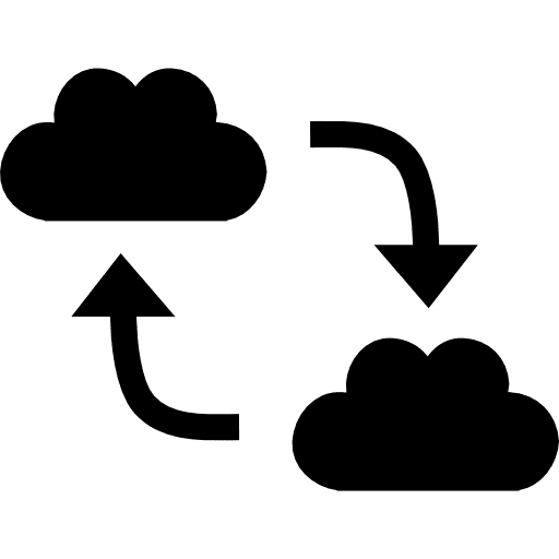 Cloud exchange interface symbol arrows internet clouds icon