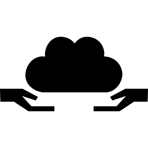Cloud give symbol with two hands receiving symbols symbol hands icon