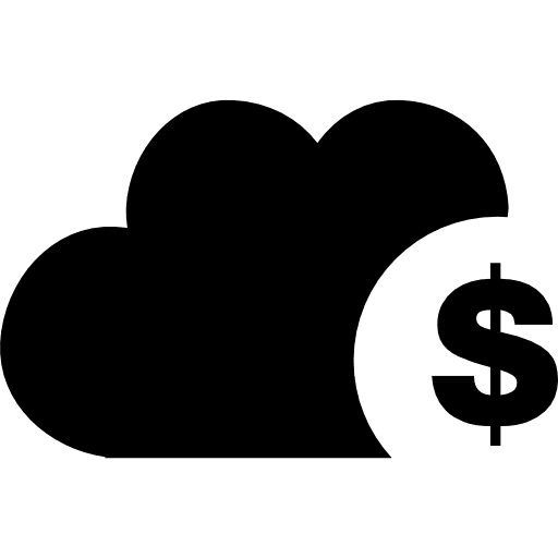 Cloud with dollar sign commercial money commerce icon