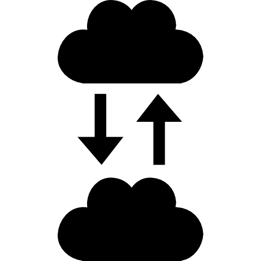 Cloud exchange interface symbol arrows exchanging internet icon