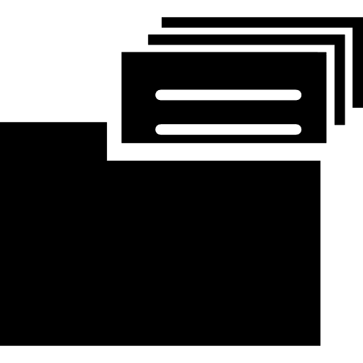 Data in a folder interface symbol information folders digital icon