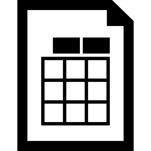 Table document interface symbol document files symbol icon