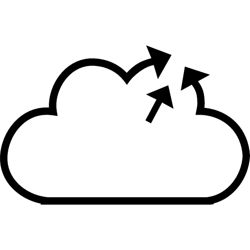 Cloud direction out cloud outline interface icon