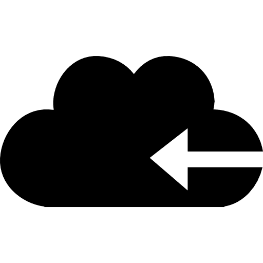 Cloud with left arrow arrow back cloud icon