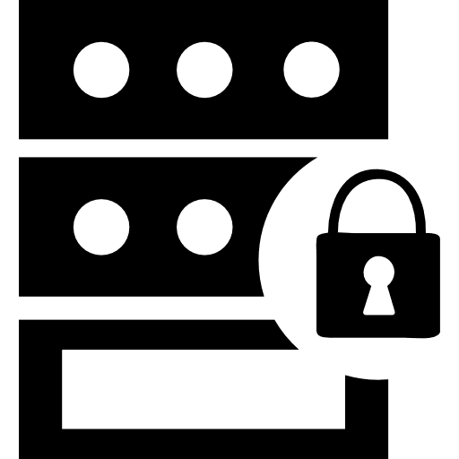 Server locked interface symbol symbol protection computers icon