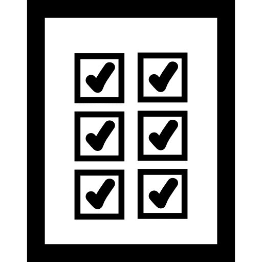 Document with a list with verification marks verification interface list icon