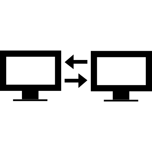 Computers sharing data share interface exchange icon