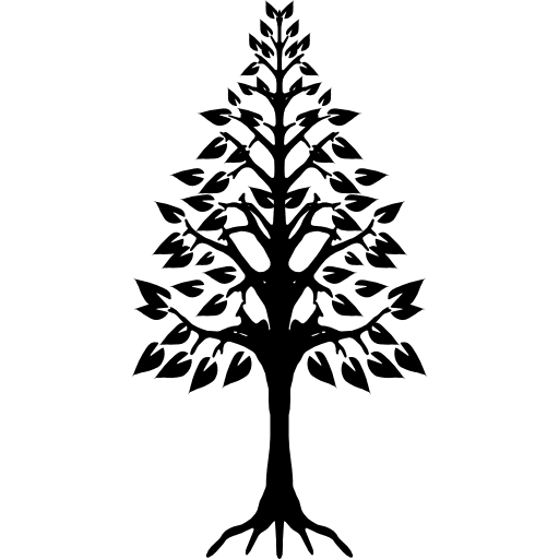 Tree triangular shape with roots triangular shape nature tree icon