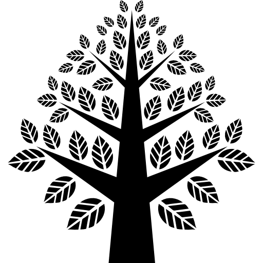 Tree symmetrical beautiful shape with many leaves tree symmetrical covered icon